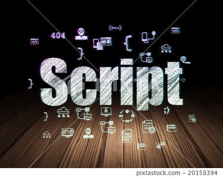 Software concept: Script in grunge dark room 20158394