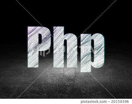 Database concept: Php in grunge dark room 20158396