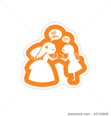 paper sticker on white background Bride with 20158806