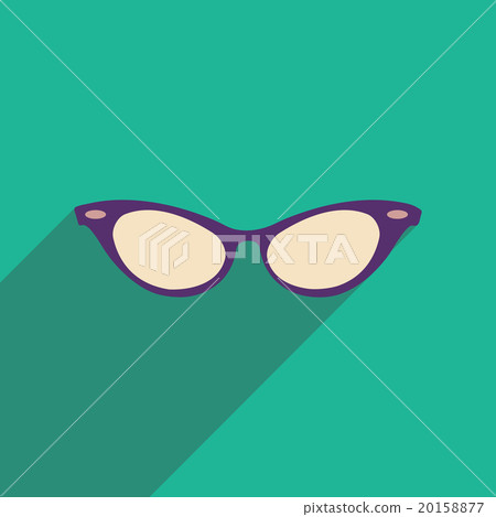 Flat icon with long shadow glasses accessory Flat icon with long shadow glasses accessory 20158877