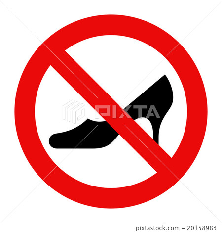 No high heels. Prohibition sign 20158983
