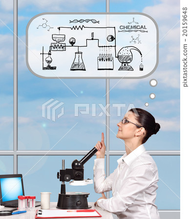 scientific researcher woman thinking 20159648