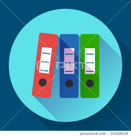 Row of binders flat icon 20160659