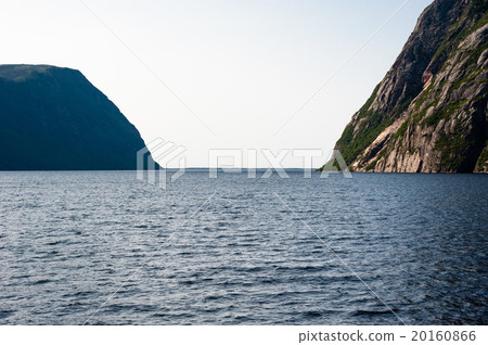 Opening from inland fjord between steep cliffs Opening from inland fjord between steep cliffs 20160866