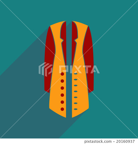 Flat icon with long shadow woman coat - Stock Illustration [20160937 ...