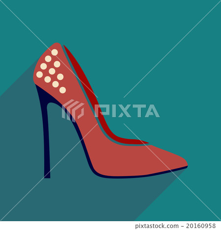Flat icon with long shadow stiletto heels 20160958