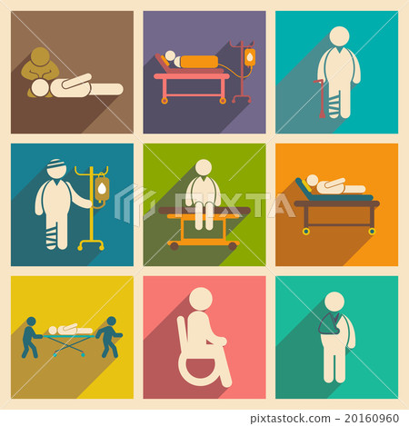 Modern flat icons collection with long shadow 20160960