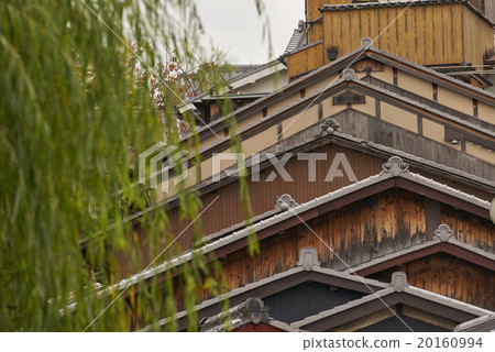 一系列屋頂，Nogashinzaka，京都，長焦 20160994
