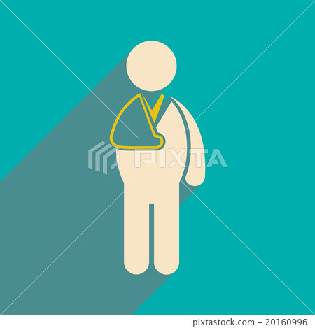 Modern flat icon with long shadow patient with 20160996