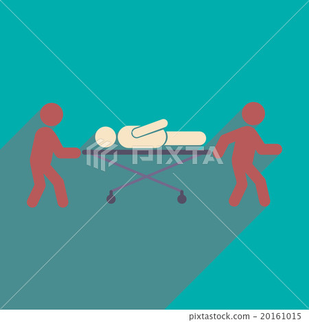 Modern flat icon with long shadow patient on 20161015
