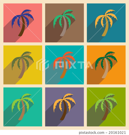 Modern flat icons collection with long shadow - Stock Illustration ...