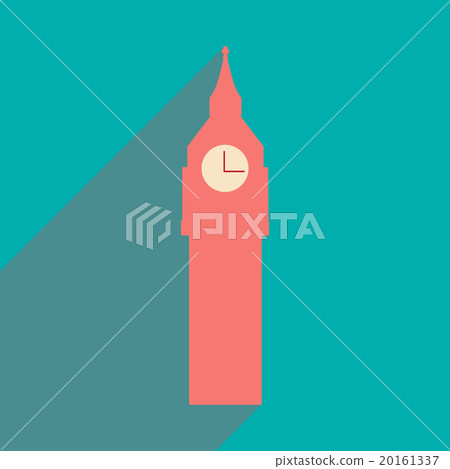flat icon with long shadow big Ben 20161337
