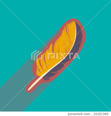 flat icon with long shadow bird's feather 20161368