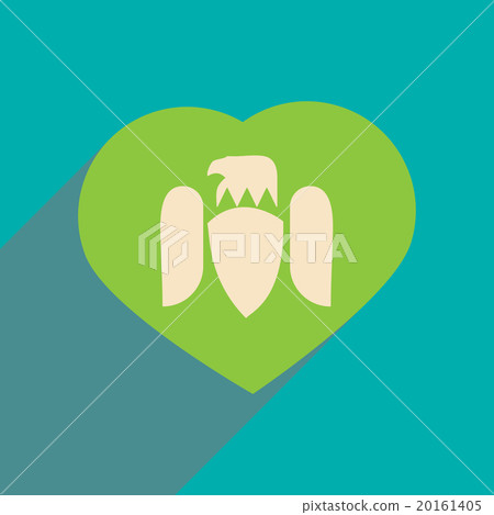 flat icon with long shadow eagle heart 20161405