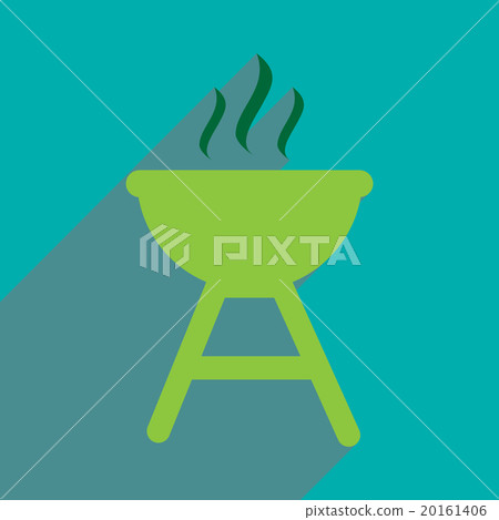 flat icon with long shadow American BBQ flat icon with long shadow American BBQ 20161406