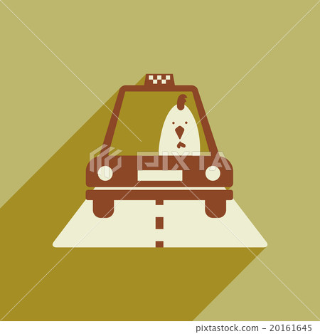 flat icon with long shadow cock cartoon 20161645