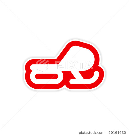 paper sticker on white background Snow mobile 20161680