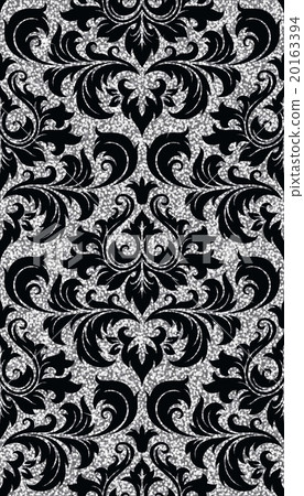 floral silver wallpaper - Stock Illustration [20163394] - PIXTA