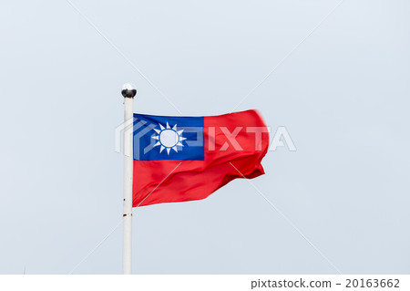 Taiwan flag blowing in wind 20163662