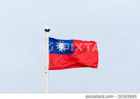 Taiwan flag blowing in wind 20163663