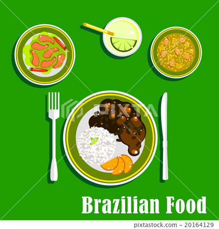 Brazilian cuisine icons with national dishes 20164129