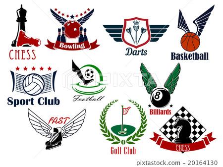 Sporting game or team emblems in retro style 20164130