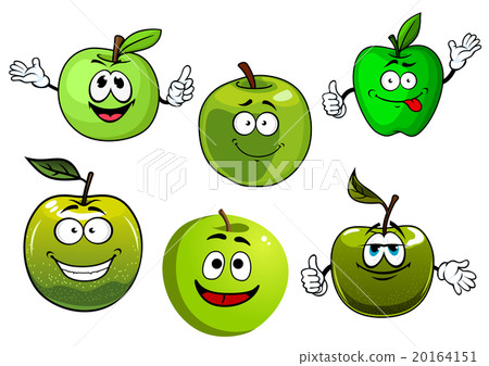 Cartoon fresh green smith apple fruits 20164151