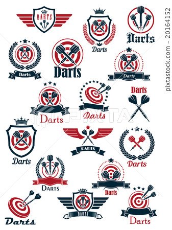 Sport darts game symbols and icons 20164152
