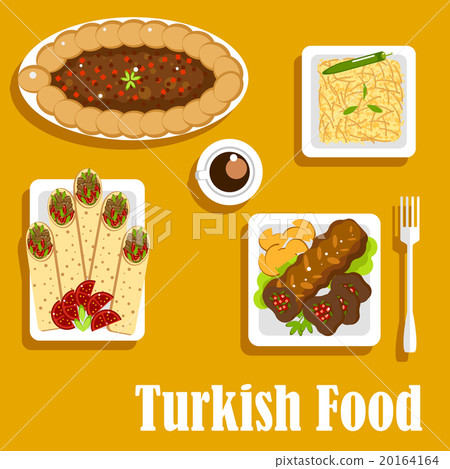 Turkish cuisine with kebab and shawarma 20164164