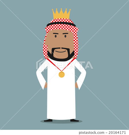 Proud arabian businessman with golden crown Proud arabian businessman with golden crown 20164171