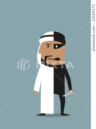 Businessman and robber are in one arab man 20164172