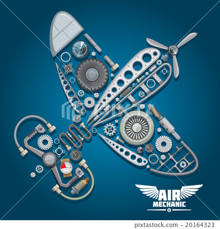 Air mechanic design with propeller airplane Air mechanic design with propeller airplane 20164323