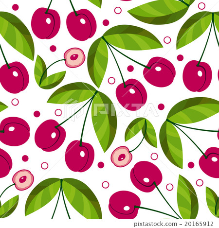 Vector seamless background with sweet cherries 20165912