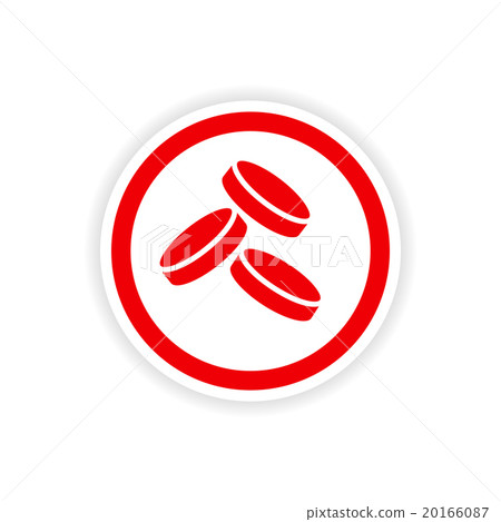 stylish paper sticker on white background coins stylish paper sticker on white background coins 20166087