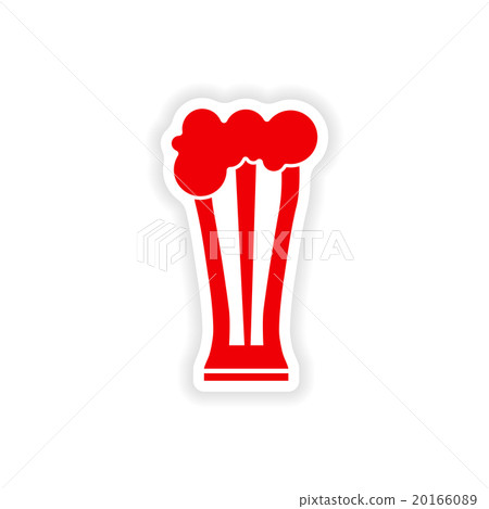 stylish paper sticker on white background glass 20166089