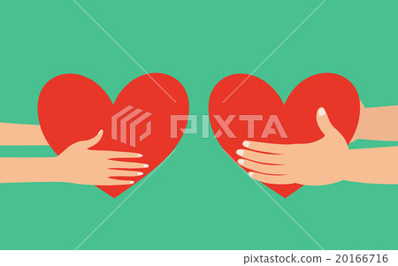 Male and female hands giving heart - Stock Illustration [20166716] - PIXTA