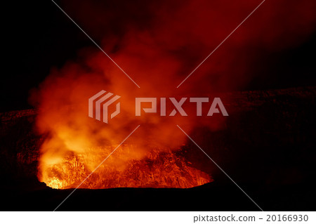Halemaumau crater at night Hawaii Volcanoes National Park 20166930