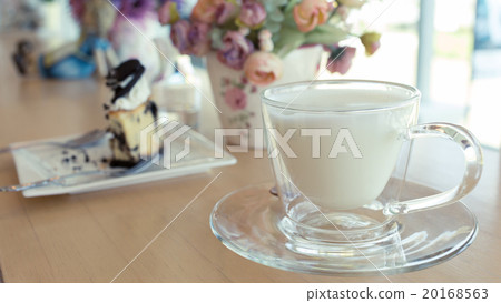 hot drink milk with cake in the morning 20168563