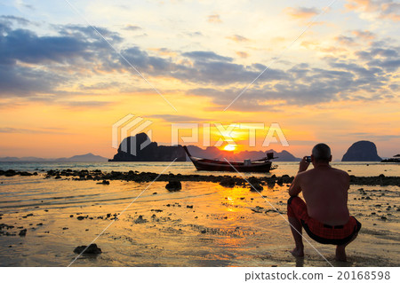 foreigner photograph on beach in morning 20168598