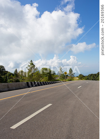 asphalt roadway with cloud blue sky background asphalt roadway with cloud blue sky background 20169366
