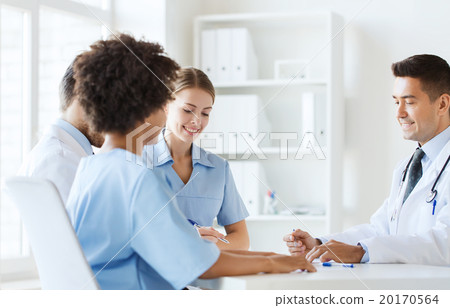 group of happy doctors meeting at hospital office 20170564