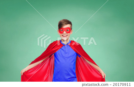 boy in red super hero cape and mask 20170911