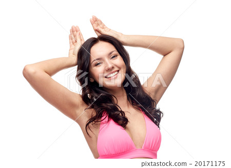 happy young woman in pink bikini swimsuit 20171175