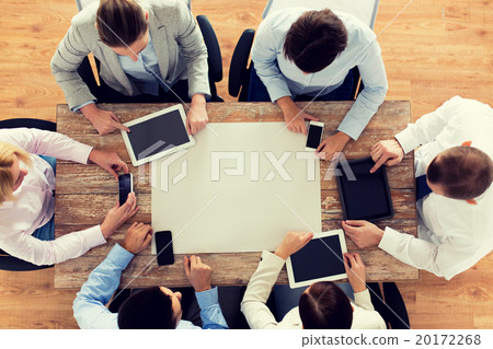 business team with smartphones and tablet pc business team with smartphones and tablet pc 20172268