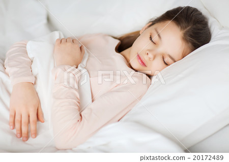 girl sleeping in bed at home girl sleeping in bed at home 20172489