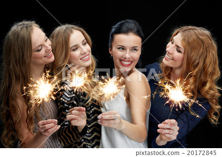 happy young women dancing at night club disco 20172845