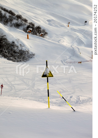 Ski slope at evening after snowfall Ski slope at evening after snowfall 20174252