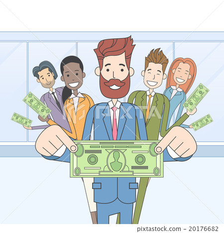 Business People Group Hold Dollar Banknote Concept Business People Group Hold Dollar Banknote Concept 20176682