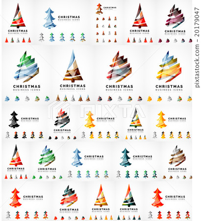 Vector Christmas tree icon set. Geometric design Vector Christmas tree icon set. Geometric design 20179047