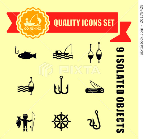 fishing guality icons set 20179429